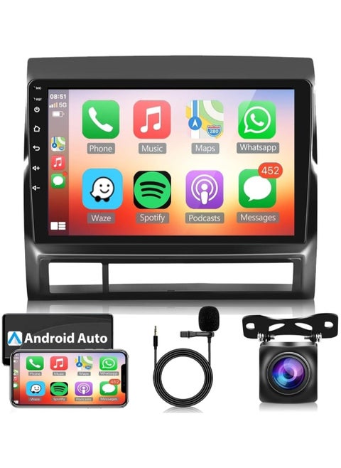 Android Car Stereo For Toyota Tacoma 2005-2015 4GB RAM Support Apple Carplay Android Auto Wireless QLED Touch Screen DSP Bluetooth AHD Camera Included Fast Interface Quick Boot