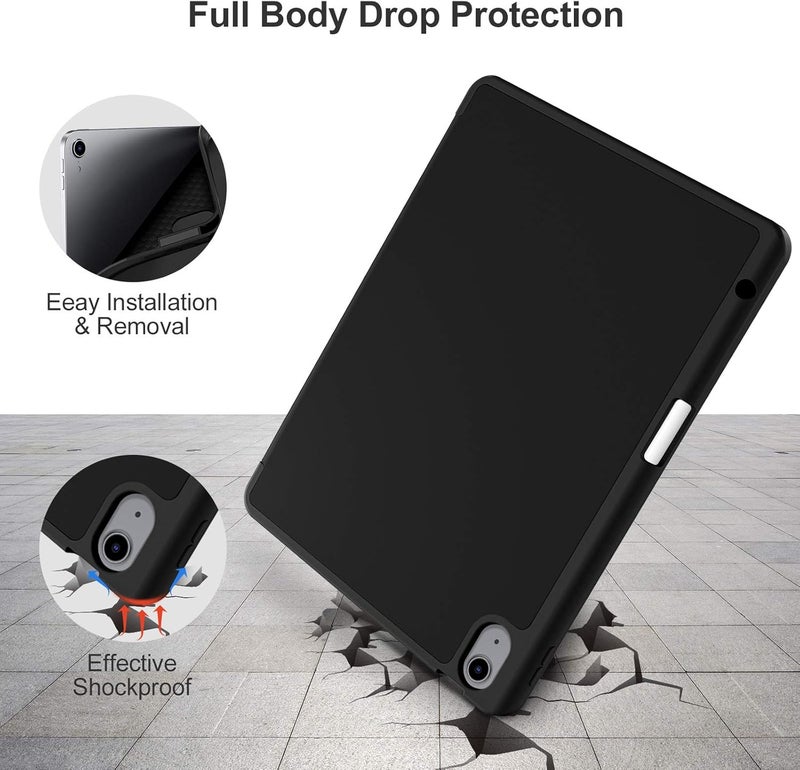 Akkerds Compatible with iPad Air 11 Inch Case 7th/6th Generation (M3/M2) 2025/2024, for iPad Air 5th/4th Generation Case 10.9 Inch 2022/2020 with Pencil Holder[Auto Sleep/Wake], Black - Image 4