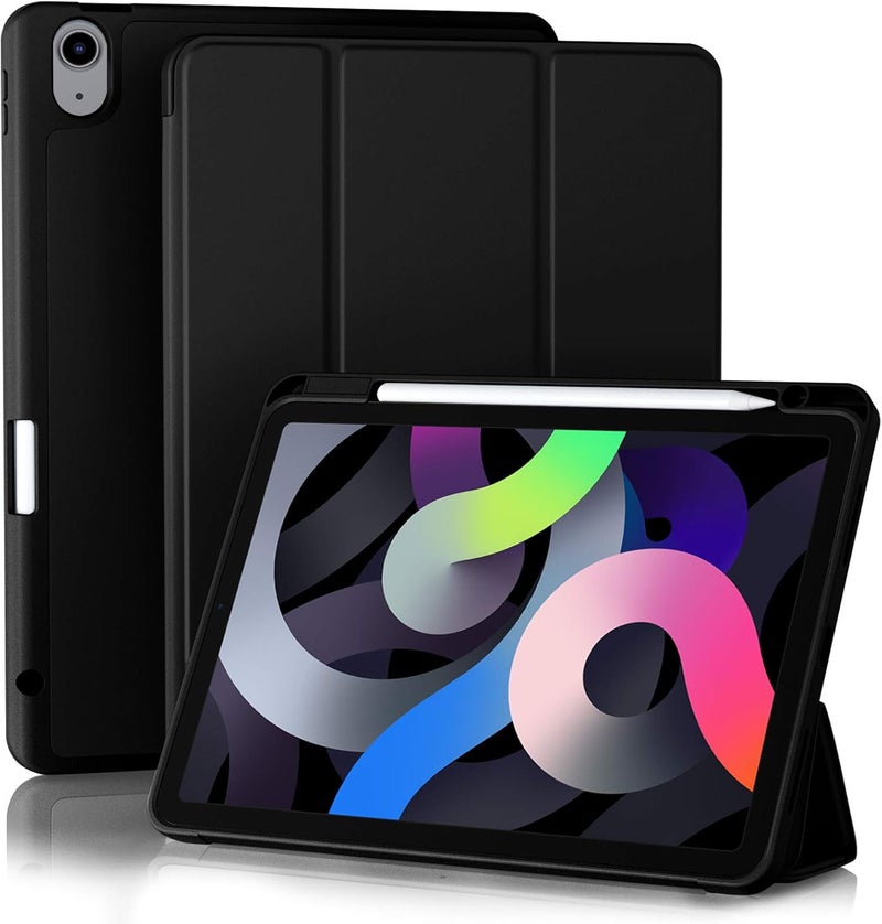 Akkerds Compatible with iPad Air 11 Inch Case 7th/6th Generation (M3/M2) 2025/2024, for iPad Air 5th/4th Generation Case 10.9 Inch 2022/2020 with Pencil Holder[Auto Sleep/Wake], Black - Image 1