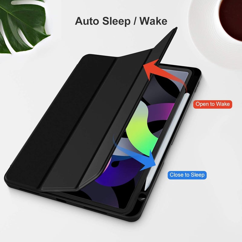 Akkerds Compatible with iPad Air 11 Inch Case 7th/6th Generation (M3/M2) 2025/2024, for iPad Air 5th/4th Generation Case 10.9 Inch 2022/2020 with Pencil Holder[Auto Sleep/Wake], Black - Image 5