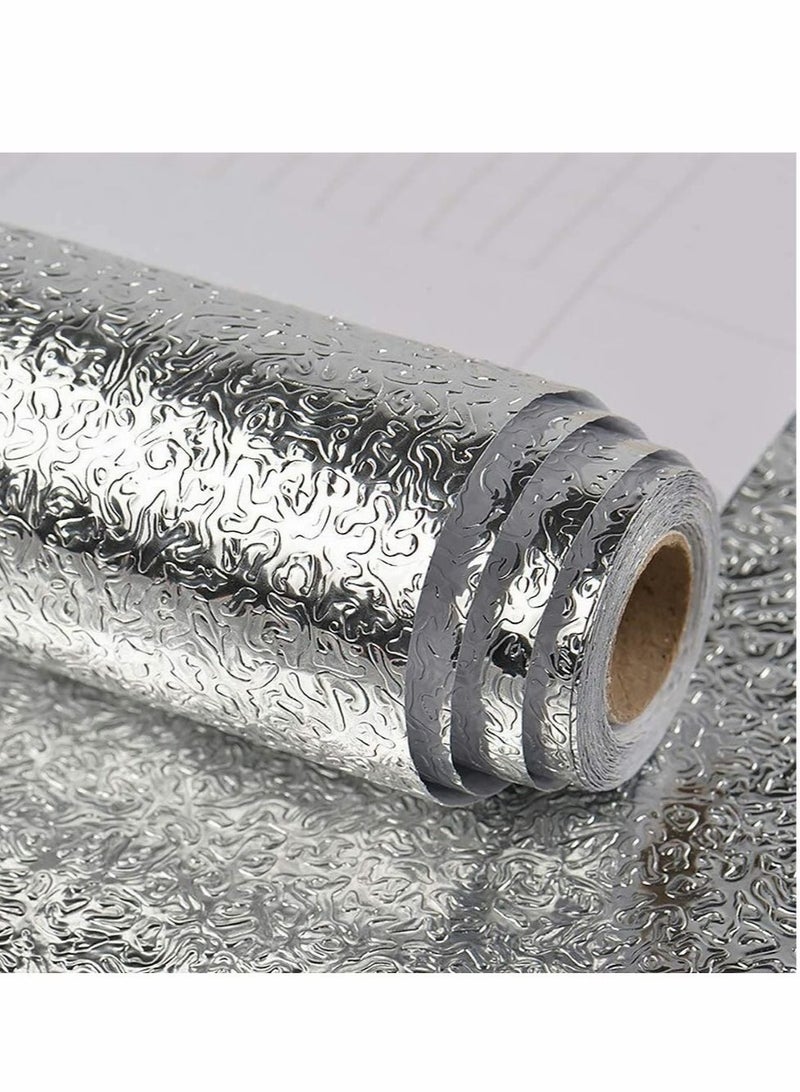 Captaintech 40×300cm Kitchen Backsplash Wallpaper Peel and Stick Aluminum Foil Contact Paper Self Adhesive Oil-Proof Heat Resistant Wall Sticker for Countertop Drawer Liner Shelf Liner - Image 1
