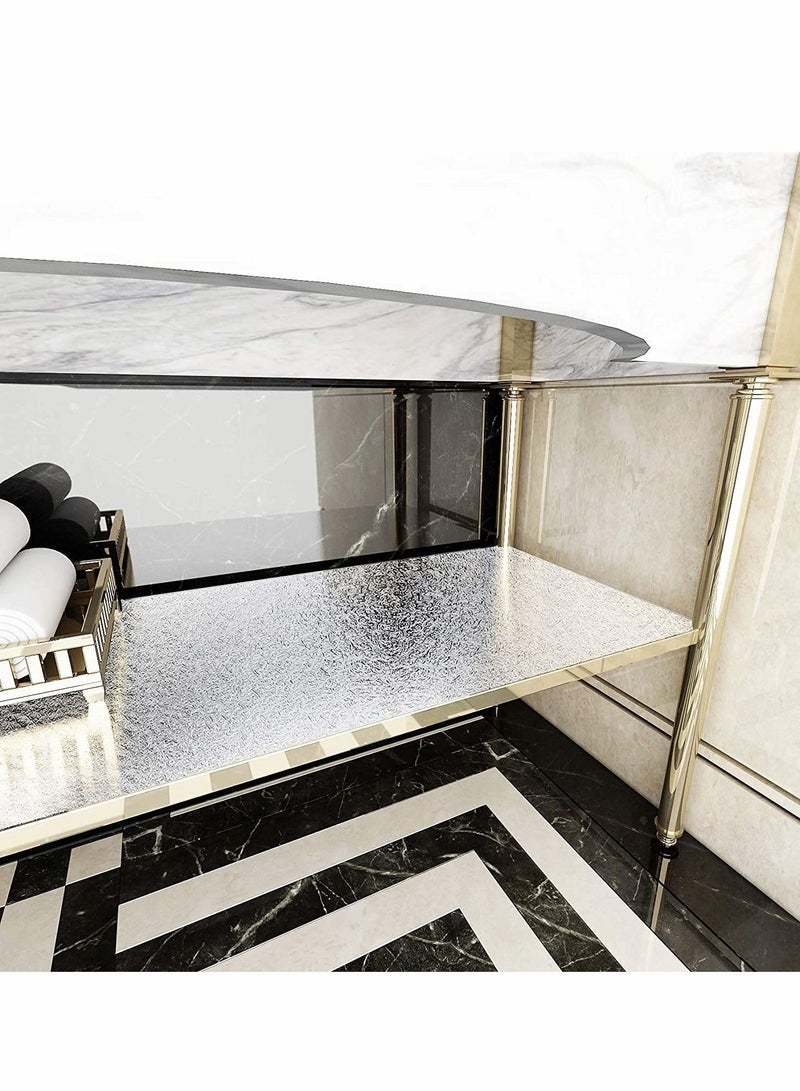 Captaintech 40×300cm Kitchen Backsplash Wallpaper Peel and Stick Aluminum Foil Contact Paper Self Adhesive Oil-Proof Heat Resistant Wall Sticker for Countertop Drawer Liner Shelf Liner - Image 5