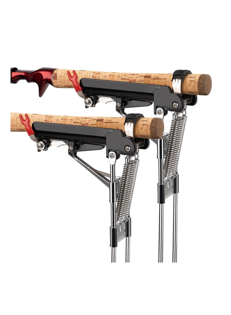 KASTWAVE Fishing Rod Holders for Bank Fishing, 2 Pcs Heightened Fishing Pole Holders, Adjustable High Sensitivity Spring Automatic Fishing Rod Holder, Fishing Pole Stand Equipment - Image 1