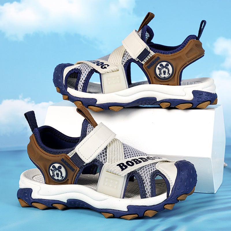 Babudou Boys Sandals 2025 Baotou Soft Sole Anti-Slip Children'S Shoes Boys Sports Beach Shoes - Image 1