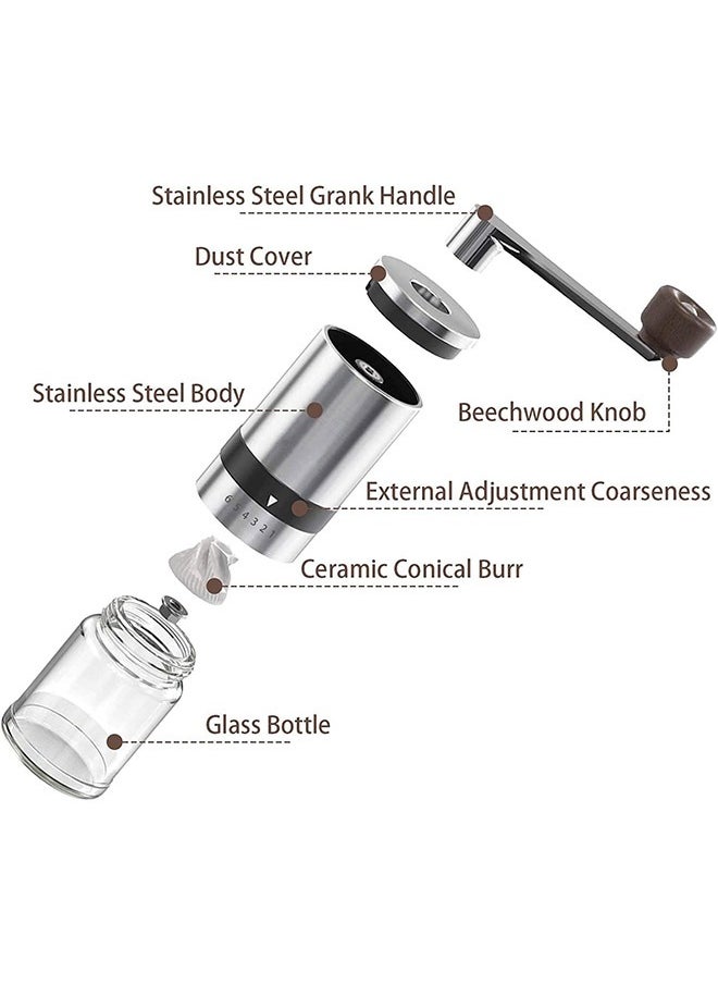 Arabest Manual Coffee Grinder with 6 Gears Adjustable Coarseness,Manual Coffee Bean Grinder with Ceramic Burrs,Hand Coffee Grinder for Home/Office/Travel/Camping/Kitchen/Gift  - Image 5