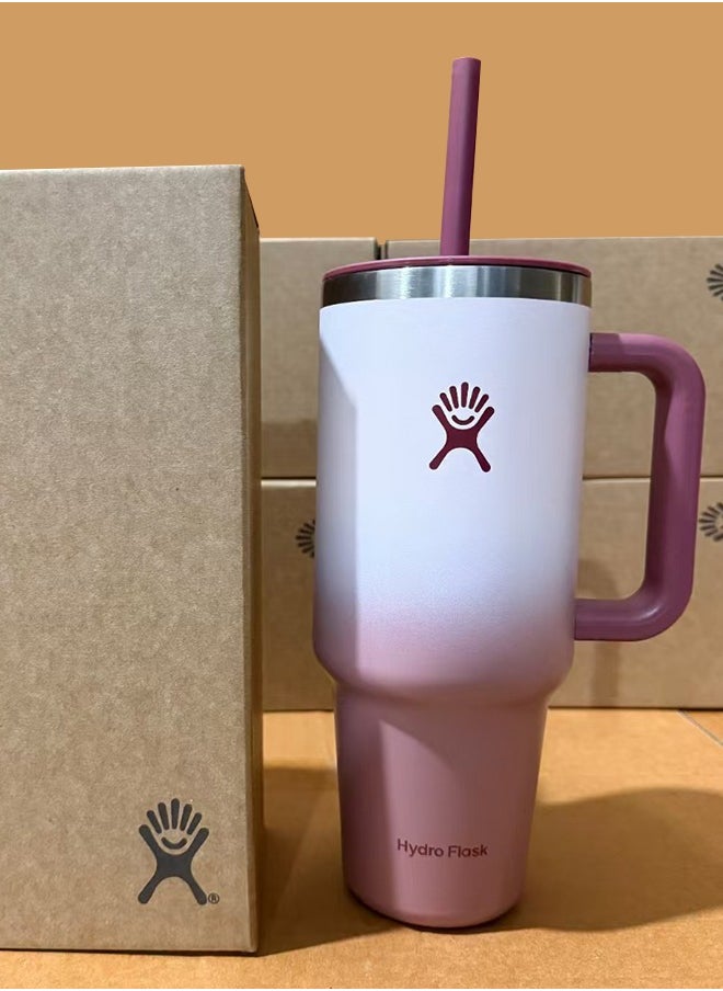 Hydro Flask 40 oz Tumbler with Handle, 2-in-1 Straw and Sip Lid, Leakproof, Dishwasher Safe, Insulated Stainless Steel Travel Coffee Mug, Keeps Cold for 24 Hours, Fits in Car Cup Holder  - Image 2