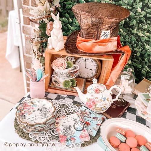 Talking Tables Truly Alice Disposable Plates, 12 Count, 7.3 inches for Tea Party or Birthday, Pink - Image 5