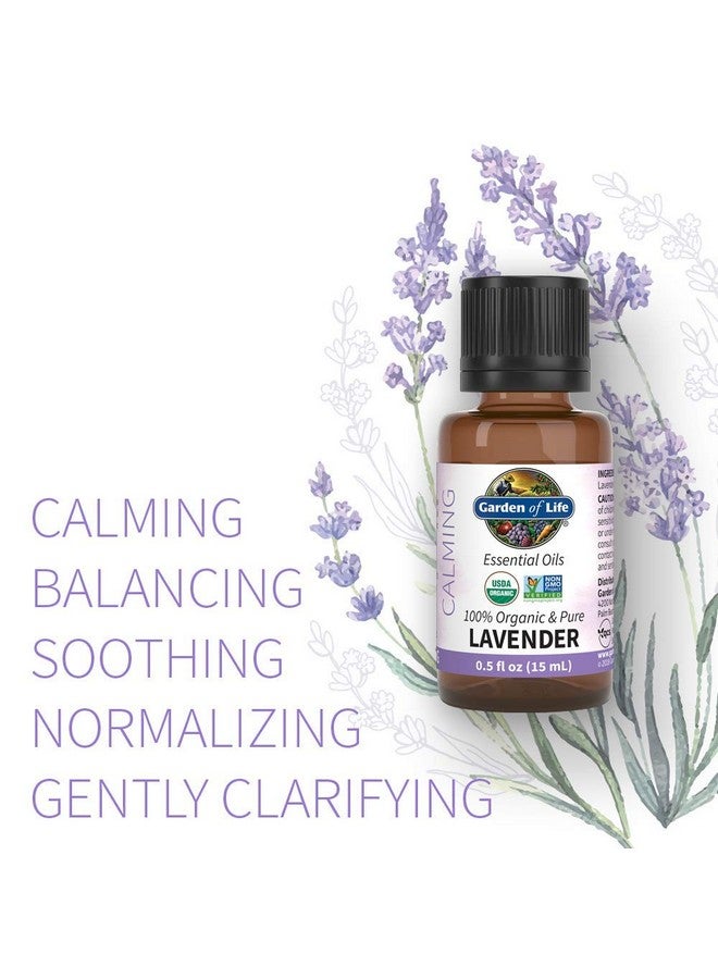Garden of Life Garden of Life Essential Oil, Lavender 0.5 fl oz (15 mL), 100% USDA Organic & Pure, Clean, Undiluted & Non-GMO - for Diffuser, Aromatherapy, Meditation, Skincare, Sleep - Calming, Relaxing, Soothing  - Image 2