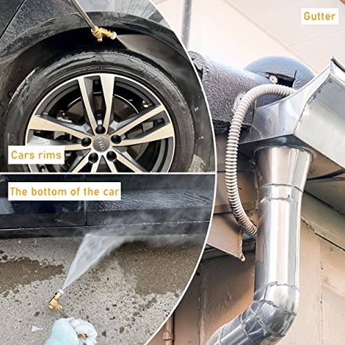 FIXFANS Pressure Washer Pivoting Coupler, 1/4” Quick Connect Gutter Cleaner Attachment, 240 Degree with 7 Angles for Power Washer Spray Nozzle, 4500PSI - Image 4