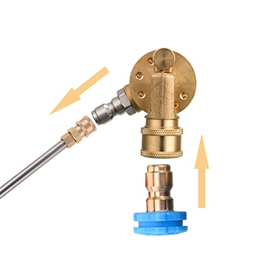 FIXFANS Pressure Washer Pivoting Coupler, 1/4” Quick Connect Gutter Cleaner Attachment, 240 Degree with 7 Angles for Power Washer Spray Nozzle, 4500PSI - Image 3