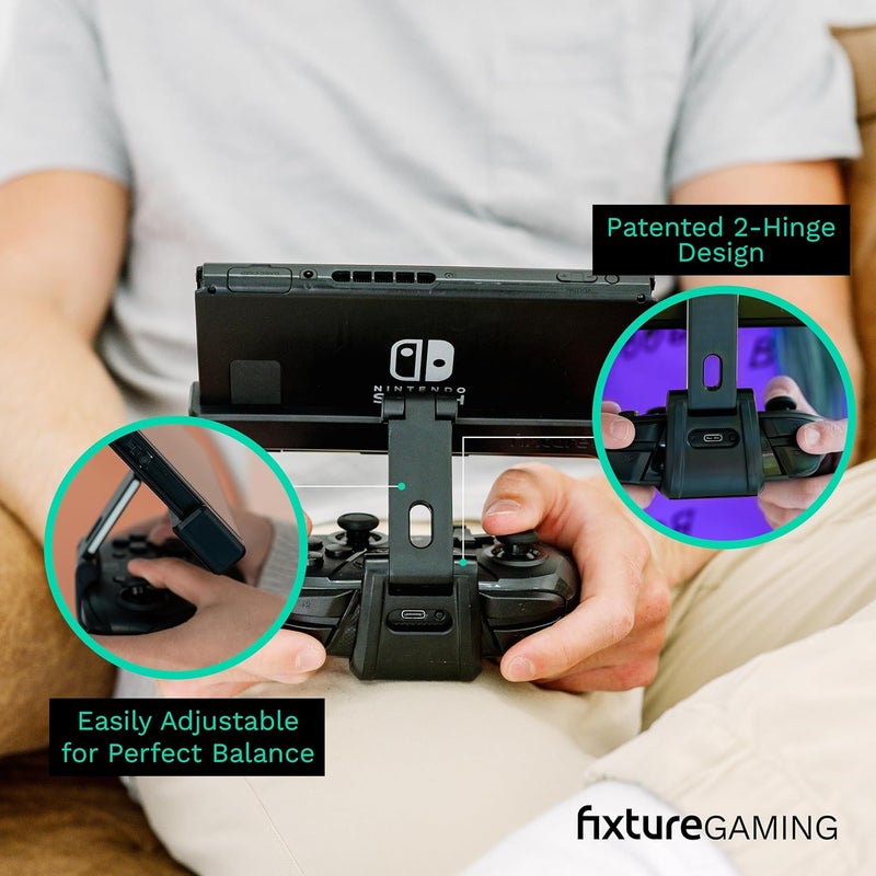 Fixture Gaming Fixture S2 Gaming Console Monitor and Controller Mount Compatible with Nintendo Switch OLED and Pro Controller, Adjustable Video Game Holder Stand Clip - Image 5