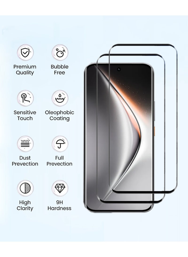 Yunpy [2+1 Packs] for Tecno Pova Curve 2 Tempered Glass Screen Protector with Camera Lens Film, Including 2 Pack Front Glass and 1 Pack Camera Lens Film, 9H Hardness HD Clear Anti-Scratch Anti-Fingerprint Bubble-Free Case Friendly Screen Protector - Image 3