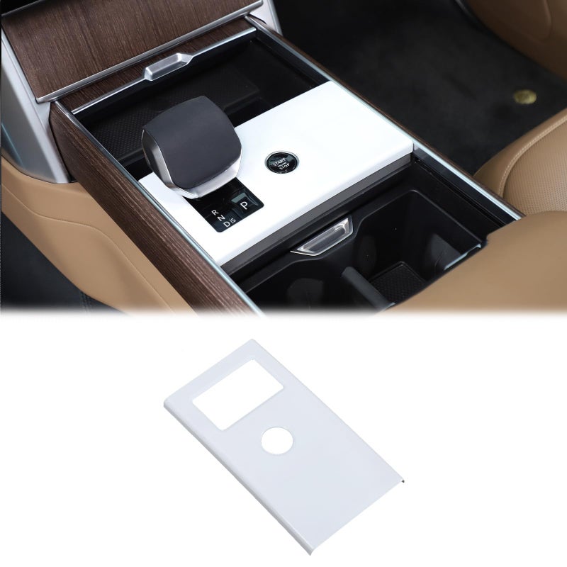 Heutamo Central Control Gear Shift Panel Trim Cover Compatible with Land Rover Range Rover Vogue 2024 2025 2026 Accessories Gear Shift Control AntiScratch Panel Decorative Cover White - Image 2