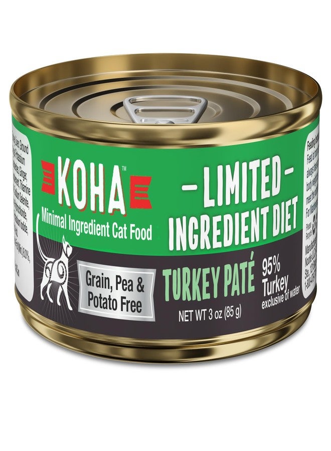 KOHA Limited Ingredient Diet Turkey Paté for Cats, 95% Turkey Sensitive Stomach Cat Food, Duck Recipe for Cats, Trial Pack (3 Cans) - Image 1