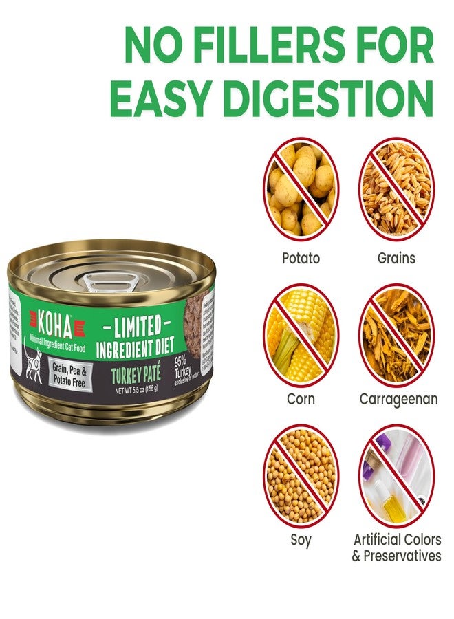 KOHA Limited Ingredient Diet Turkey Paté for Cats, 95% Turkey Sensitive Stomach Cat Food, Duck Recipe for Cats, Trial Pack (3 Cans) - Image 4