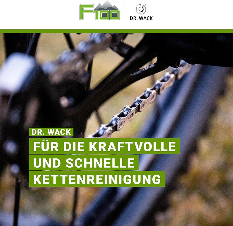 Dr. Wack F100 Organic Chain Cleaner Bicycle 100 ml – Effective Chain Cleaning – Protection Against Wear – Organic Cleaner – Chain Cleaner for All Bikes – High-Quality Bicycle Care - Image 1