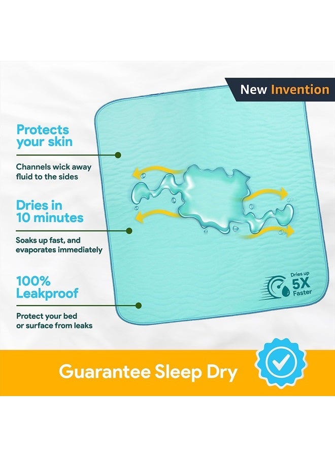 Improvia ® Washable Underpads, 34" x 36" (Pack of 4) - Heavy Absorbency Reusable Bedwetting Incontinence Pads for Kids, Adults, Elderly, and Pets - Waterproof Protective Pad for Bed, Couch, Sofa, Floor  - Image 2