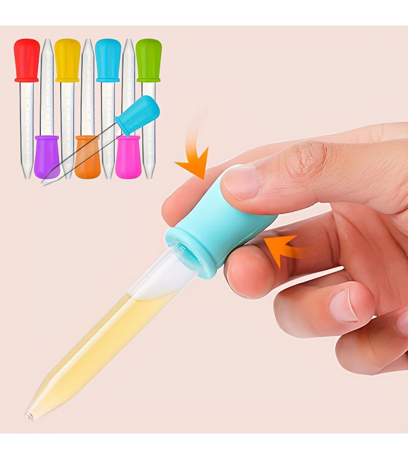 5 Random Color Squeeze Dropper Pump Tools for Liquid Transfer Painting Lab - Image 1