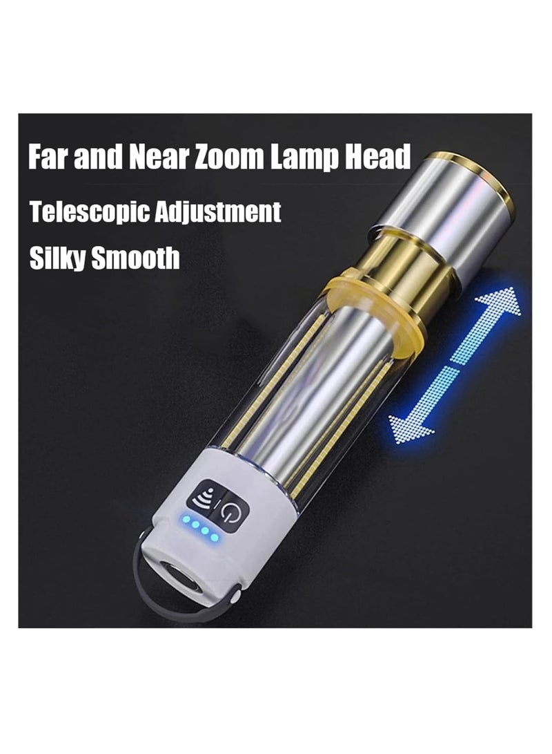 Zikra Multifunctional Super Bright Long Distance Rechargeable Flashlight, LED Flashlight, Powerful Tactical Torch Light, Outdoor Waterproof Focus Zoomable Flash Light, Pocket Flashlight for Camping Hiking - Image 2