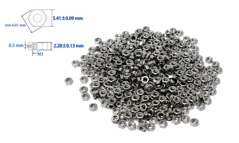 iexcell 1500 Pcs M3 x 4/6/8/10/12/16/20/25/30/35/40/45/50 Stainless Steel 304 Hex Socket Button Head Cap Screws Bolts Nuts Washers Assortment Kit - Image 3