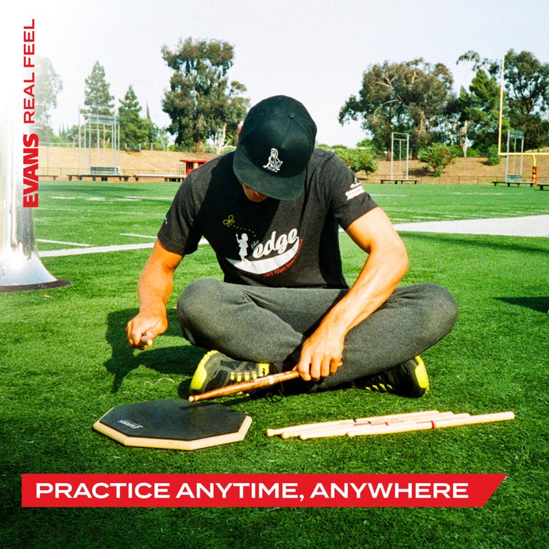 Evans RealFeel - Drum Practice Pad - Drum Pad - Drummer Practice Pad - Gum Rubber, Single Sided, Stand Mountable, 7 inch - Image 3