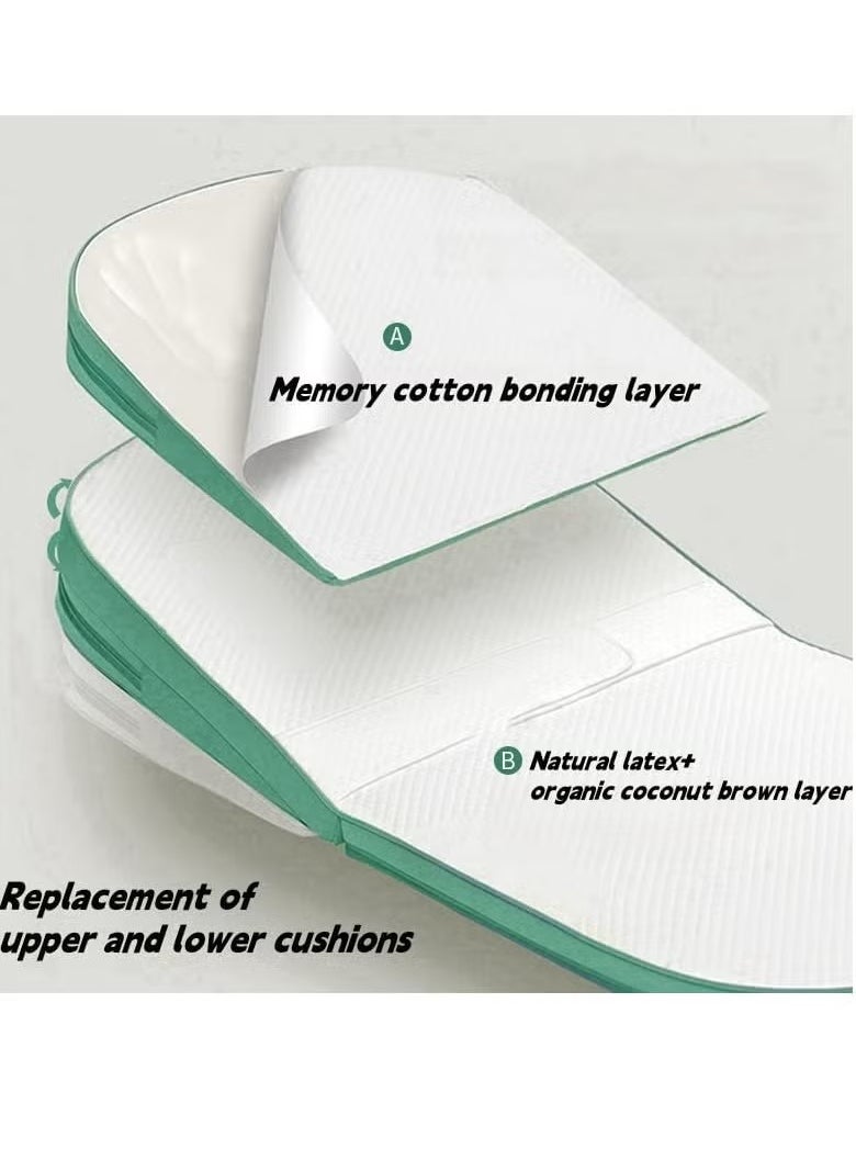 Gonice - Baby Wedge Pillow Baby Nursery Pillows, Ergonomic Anti Vomiting Pillow, Prevent Spitting Flat Head Reflux, Height Adjustable Breastfeeding Pillow, Side Rails to Prevent Infant From Falling（coffee） - Image 1