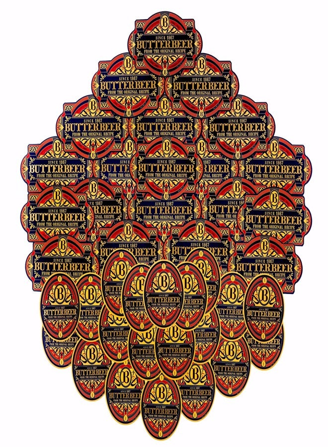 Conquest Journals Harry Potter Butterbeer Decals with Gold Foil Accents, Set of 40 Decals, Officially Licensed, Waterproof and Scratch Resistant, Potterfy All The Things - Image 1