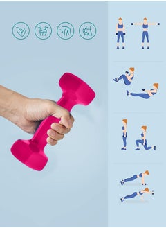 Fitness World Weightlifting dumbbell made of vinyl, 3 kg, consisting of two pieces Pink  - Image 4