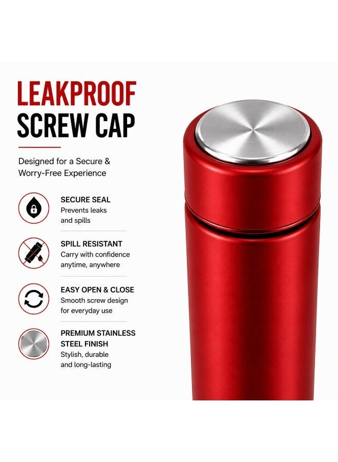 Rich Life 500ml Vacuum Insulated Stainless Steel Water Bottle | Double Wall Thermo Flask with Leakproof Screw Lid for Hot & Cold Drinks - Image 3