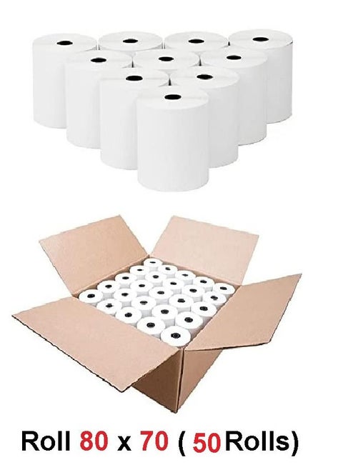 Thermal Receipt Paper Roll 80 x 70 (50 Rolls)