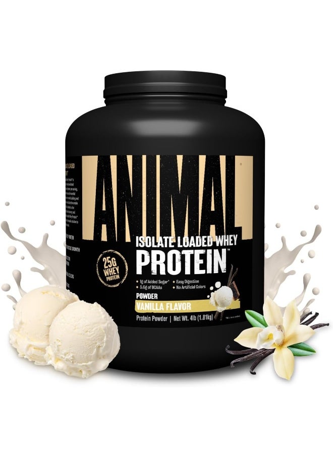 ANIMAL Whey Isolate Whey Protein Powder – Isolate Loaded For Post Workout And Recovery – Low Sugar With Highly Digestible Whey Isolate Protein - Vanilla - 4 Pound (Pack Of 1)  - Image 1