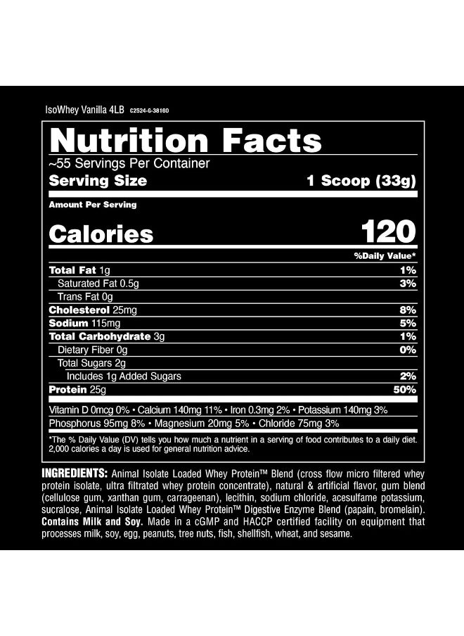 ANIMAL Whey Isolate Whey Protein Powder – Isolate Loaded For Post Workout And Recovery – Low Sugar With Highly Digestible Whey Isolate Protein - Vanilla - 4 Pound (Pack Of 1)  - Image 5