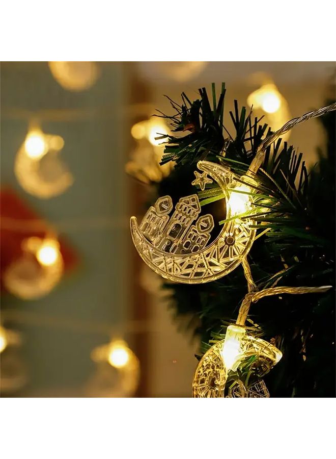 فوريول ستار أضواء رمضان، أضواء نافذة خيوط، أضواء زينة عيد مبارك مع 40 مصباح LED، تعمل بالبطارية، دافئة باللون الأبيض، 6 أمتار - Image 5