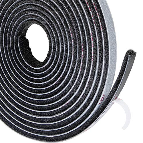 TORRAMI Adhesive Brush Seal Weather Stripping 11/32 inch x 3/16 inch x 16 ft, Dustproof Soundproof Windproof for Windows Bottom and Frame,Sliding Doors Frame,Wardrobe, Black - Image 1