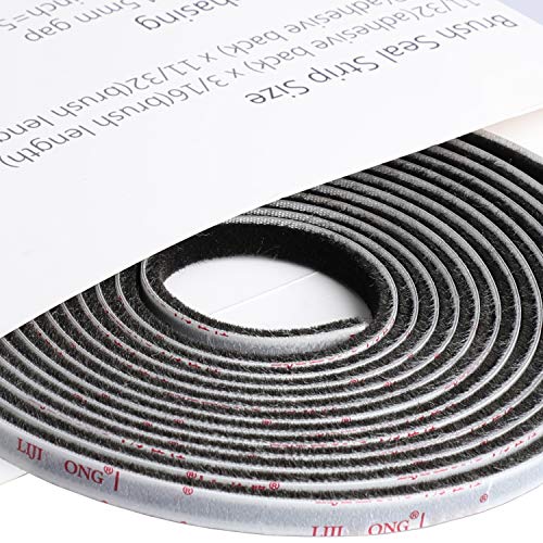 TORRAMI Adhesive Brush Seal Weather Stripping 11/32 inch x 3/16 inch x 16 ft, Dustproof Soundproof Windproof for Windows Bottom and Frame,Sliding Doors Frame,Wardrobe, Black - Image 5