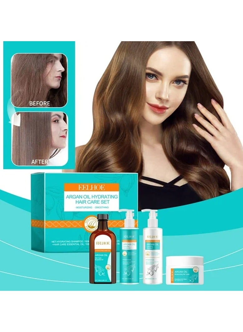 EELHOE Moroccan Argan Oil Keratin Hair Treatment Silky Moisturizing Hair Strengthening Oil Moroccan Oil Products Hair Care Set - Image 2