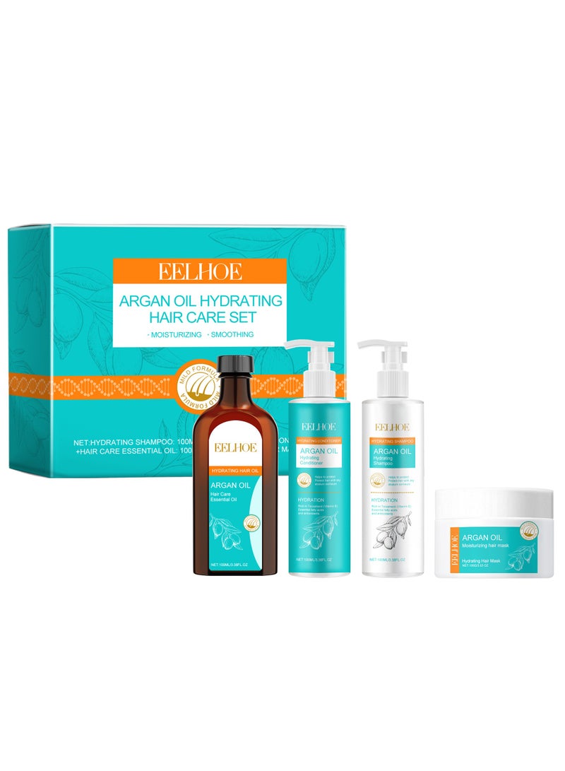 EELHOE Moroccan Argan Oil Keratin Hair Treatment Silky Moisturizing Hair Strengthening Oil Moroccan Oil Products Hair Care Set - Image 3