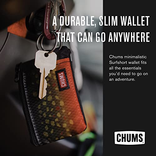 Chums Surfshorts Wallet - Lightweight Slim Wallet with RFID Blocking Card & Clear ID Window - Zippered, Water Resistant w/Key Ring (Pink/Blue Swirl) - Image 2