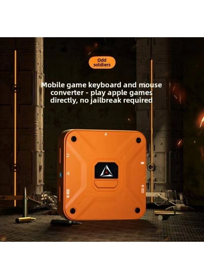قطعة كيبورد و ماوس AIMZENIX AX360M ربط الماوس والكيبورد للايفون والايباد لنظام iOS شحن سريع PD 60W استجابة 1000Hz منفذ سماعة 3.5mm ودعم QC 18W اللون برتقالي - Image 4