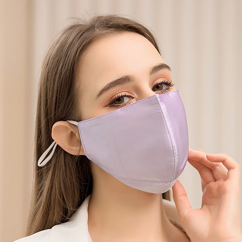 Generic 100% Mulberry Silk Sunscreen Silk Mask Womens Breathable Riding Summer Full Face Anti-UV Sunshade Mask Double Layer Lotus Lotus (normal) 