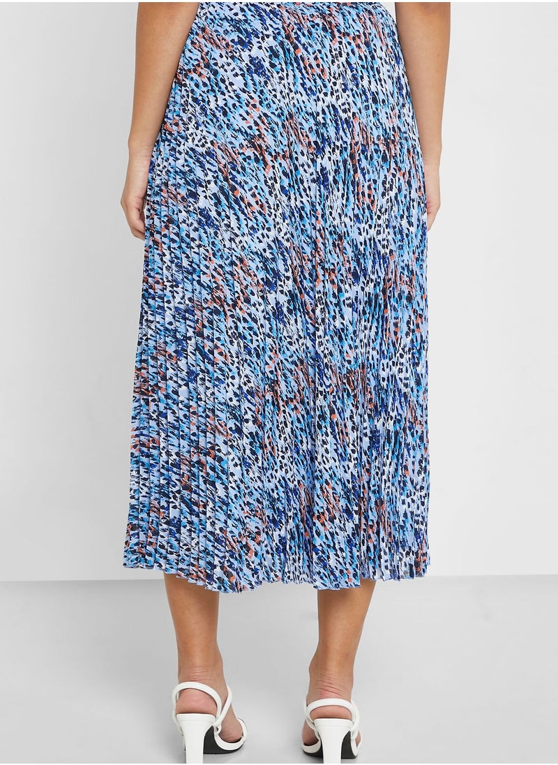 Marks & Spencer Animal Print Pleated Midaxi Skirt  - Image 2