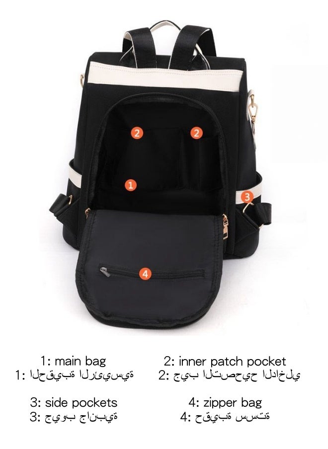 SHABILI Girls' Nylon Material Backpack, Student's Large-capacity School Bag College Bag Tourist Bag Back Bag, Daily Commuting Shoulder Bag Crossbody Bag Office Bag Handbag Tote Bags for Women/Teenagers  - Image 5