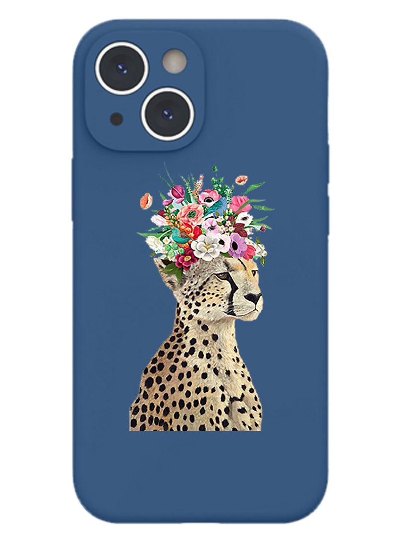 Theodor Protective Slim Fit Case Liquid Silicone Cover with Full Body Protection Anti-Scratch Shockproof Case For iPhone 15 Plus Blue  - Chicken & Hen - Image 1