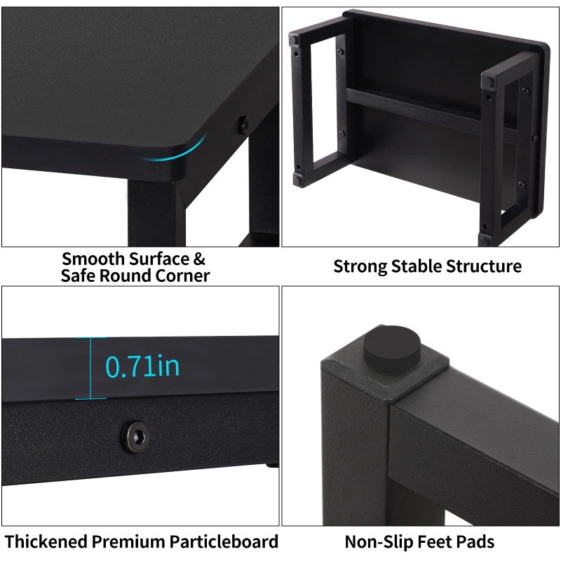 Snughome Wooden Step Stools for Adults Kids, Solid Portable Wooden Bedside Step Stool Adults Hold Up to 350 lb, One Step Foot Stool for Kitchen, Bedroom, Living Room, Bathroom - Self-Assembly(Black) - Image 5