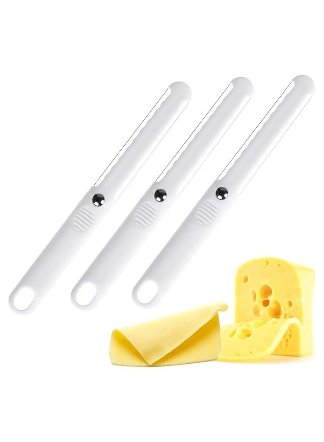 3 PCS Cheese Butter Slicer, Stainless Steel Wire Plastic Handle for Kitchen Cutting Polished Cheese Slicer Board Block Cheese and Butter Slicer Tool - Image 1