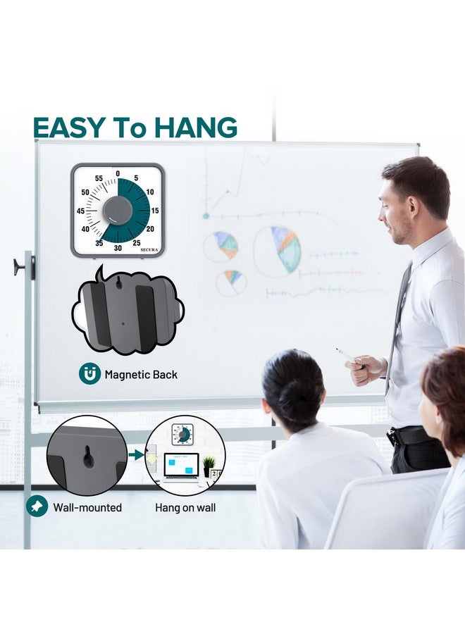 Secura 7.5 Inch Visual Timer, 60 Minute Visual Oversize Countdown Timer for Kids and Adults, Durable Mechanical Time Management Tool (Dark Green) - Image 3