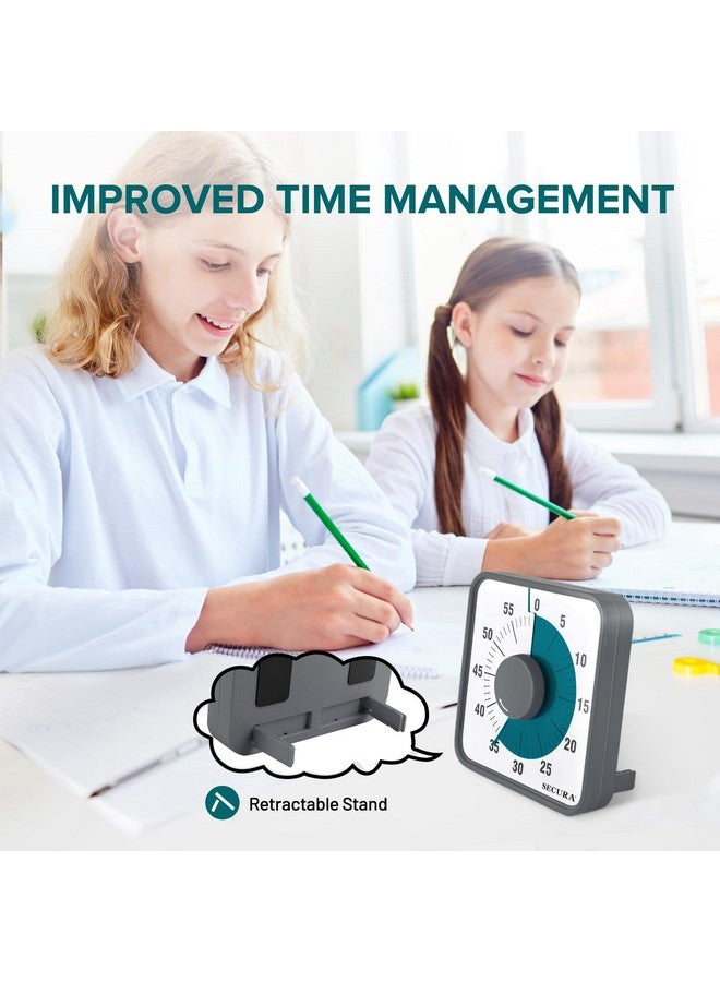 Secura 7.5 Inch Visual Timer, 60 Minute Visual Oversize Countdown Timer for Kids and Adults, Durable Mechanical Time Management Tool (Dark Green) - Image 4