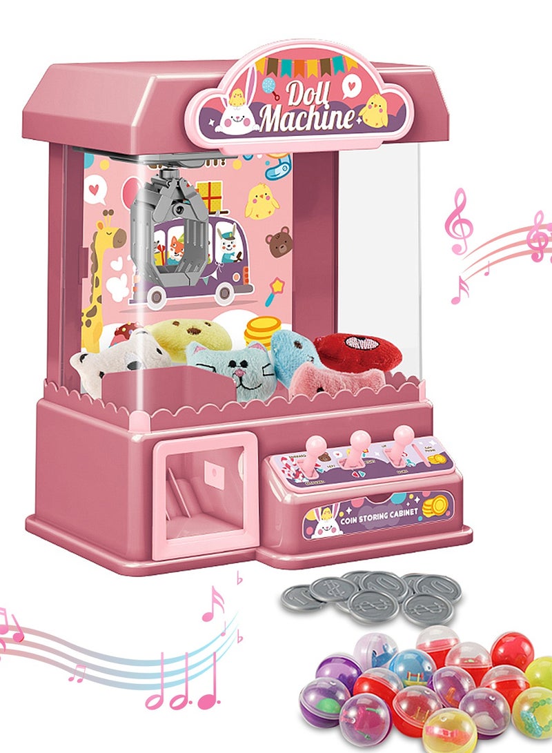 Sharpdo Doll Machine for Kids, DIY Mini Claw Electronic Machine with Music, Light and Grabber for Home Parties, Boys and Girls Fun and Cool Toys Galore Gift (Pink) - Image 1
