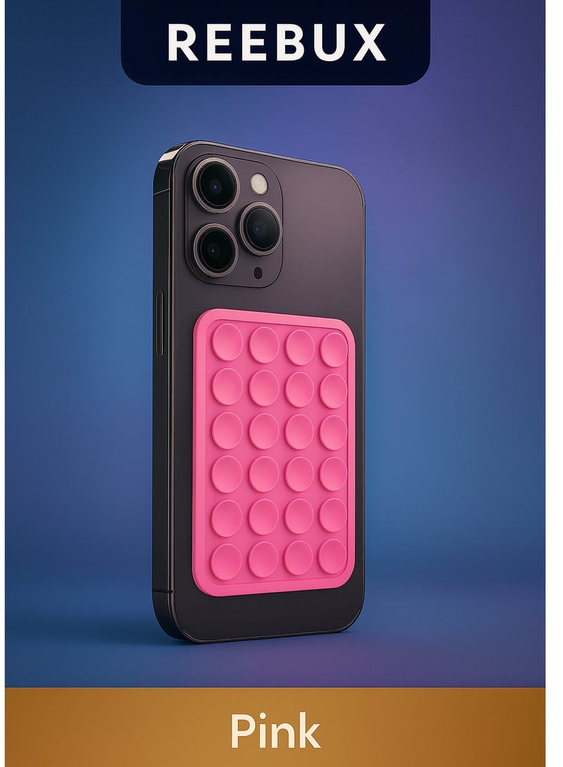 Reebux Suction Phone Case Mount, Silicone Phone Suction Grip Compatible with iPhone and Android Cases, Anti-Slip Hands-Free Mobile Accessory Holder, Sticky Phone Grip for Tiktok Videos and Selfies - Image 1