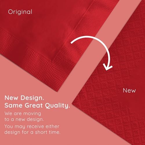 Creative Converting Touch of Color 2-Ply Paper Lunch Napkins, 50-Count, Classic Red - Image 5